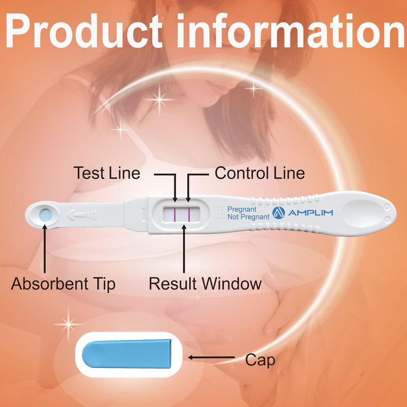 Amplim Early Result Pregnancy Test, 10 Ct Early Detection Pregnancy Tests, Bulk Pack, Ultra Sensitive Low 10mIU/mL HCG, 99.99% Accurate Pregnant Results, Dual Detection - Midstream or Dip 1 Count (Pack of 10)