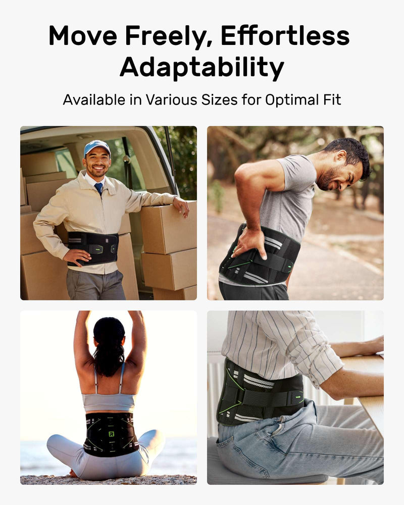 [Australia] - Rakiie Back Support Belt for Men and Women, 8-Way Lumbar Support with 3D Pad and Massage, Breathable Back Brace to Relieve Back Pain (XXL) XXL 