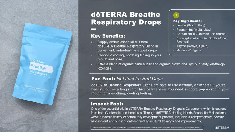 doTERRA Breathe Respiratory Drops 30 Count (2 Pack) 30 Count (Pack of 2)