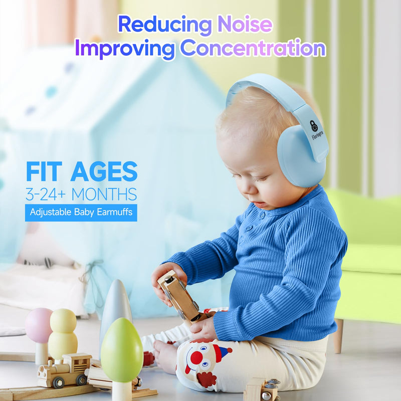 [Australia] - Baby Headphones for Noise - [Upgraded Friendly Version] Infant Ear Muffs Noise Protection - Toddler Noise Cancelling Headphones - Baby Ear Protection for 3 Months to 3 Years Blue 