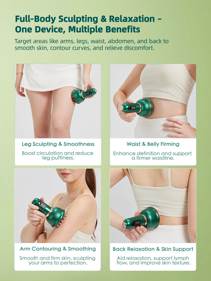 [Australia] - DiDEER Lymphatic Drainage Massager & Anti Cellulite Massage Tool, for Legs, Arms & Belly, Body,Helps Reduce Stretch Marks & Cellulite,With Microcurrent, Light Heat & Vibration - Body Sculpting Machine 