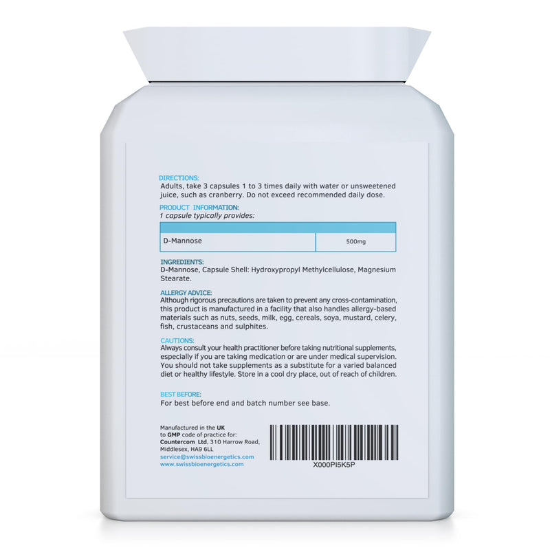 Precision D-Mannose 500mg 90 Capsules - 100% Pure Natural Form