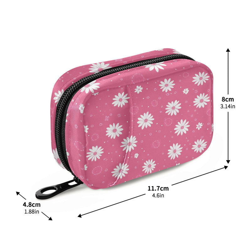 Flower Weekly Pill Organizer Case Travel Portable Pill Bag for Medicine Vitamin Large Capacity Zipper Medicine Organizer Flower