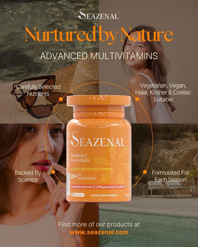Summer Essentials | Advanced Vegan Multivitamin with Magnesium, Vitamin C, CoQ10, Zinc, B-Vitamins, Biotin & More | 60 Capsules (30 Servings)