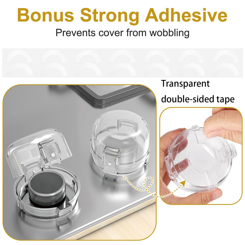 [Australia] - Gas Stove Knob Covers for Child Safety - 5 Pack Universal Size Stove Safety Knob Covers, Heat-Resistant Child Proof Stove Knob Covers, Pet/Baby Proofing Oven Knob Covers for Child Safety (Clear View) 