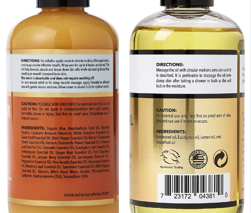 [Australia] - Cellulite Massage Oil, Gel & Mitt - Natural Hot Cream Massage Gel, Oil & Massager - Firm, Tone, Tighten & Moisturize Skin. Soothes Muscles 8.8 Fl Oz (Pack of 1) 