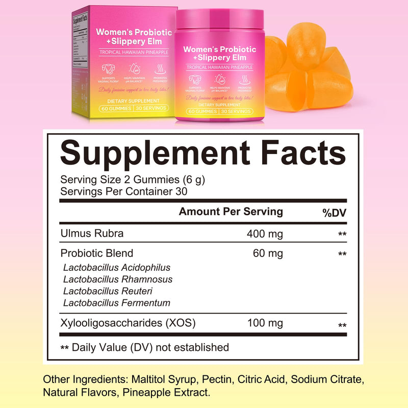 Vaginal Probiotics for Women, Feminine Balance Gummies for Women Probiotic PH Balance Vitamins Supplement, Hormone Balance Probiotic Promote Vaginal Health Improve Immune-Tropical Hawaiian Pineapple