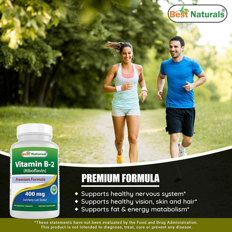 Best Naturals Vitamin B2 (Riboflavin) 400mg & Vitamin B-6 25 Mg