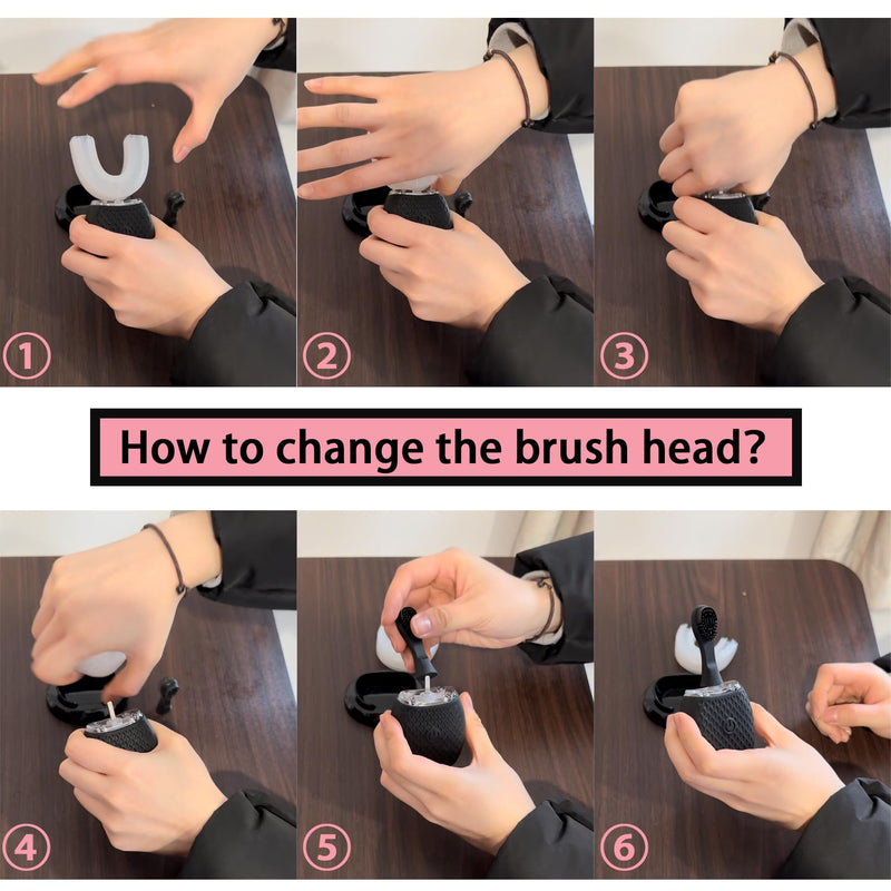 Ultrasonic Toothbrush for Adults - Automatic Electric Toothbrush with Soft Bristles & 30s Timer Rechargeable Portable Design with Wireless Charging Waterproof & Washable for Travel & Home Use (White) White