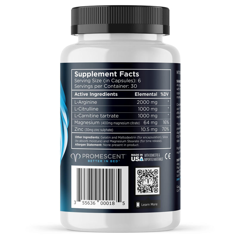 [Australia] - VitaFLUX Nitric Oxide Supplement, L Arginine l Citrulline Supplement, Quality Nitric Oxide Supplements for Men, Supports Healthy Blood Flow, Nitric Oxide Booster Arginine Supplement, 180 Capsules Unflavored 