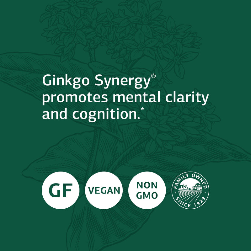 [Australia] - Standard Process Ginkgo Synergy - Whole Food Mental Clarity, Brain Health Supplement, Brain Support and Blood Flow with Grapeseed Extract, Buckwheat, Gotu Kola, Ginkgo Biloba - 40 Capsules 