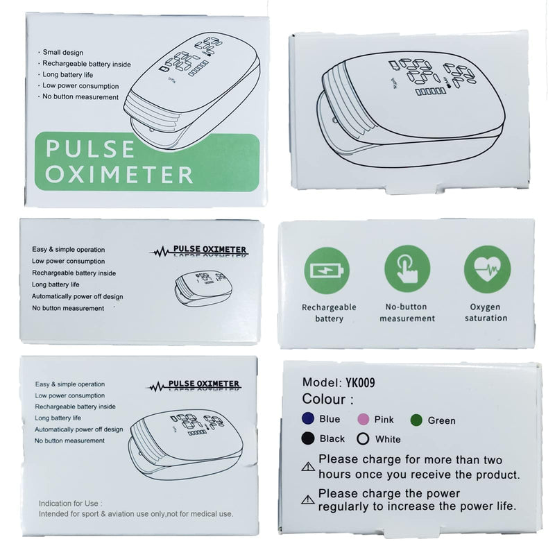 Pulse Oximeter Rechargeable, Blood Oxygen Monitor, Pulse Ooximeter with Respiratory, Respiration Rate Monitor, Oximetry for Sports Aviation Use Only (Green)
