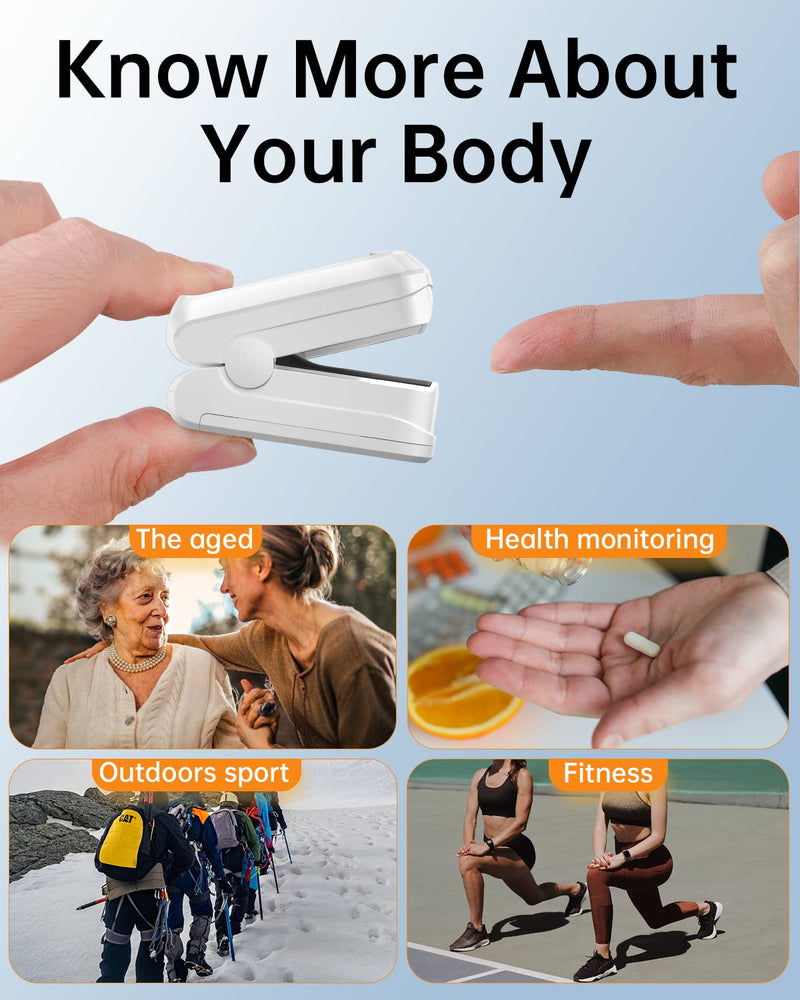 [Australia] - Fingertip Pulse Oximeter- HOLFENRY Mini Oximeter Oxygen Saturation Monitor for SpO2/Heart Rate/PI, Oxygen Monitor Fingertip 02 Pulse Oximeter Finger, Gray 