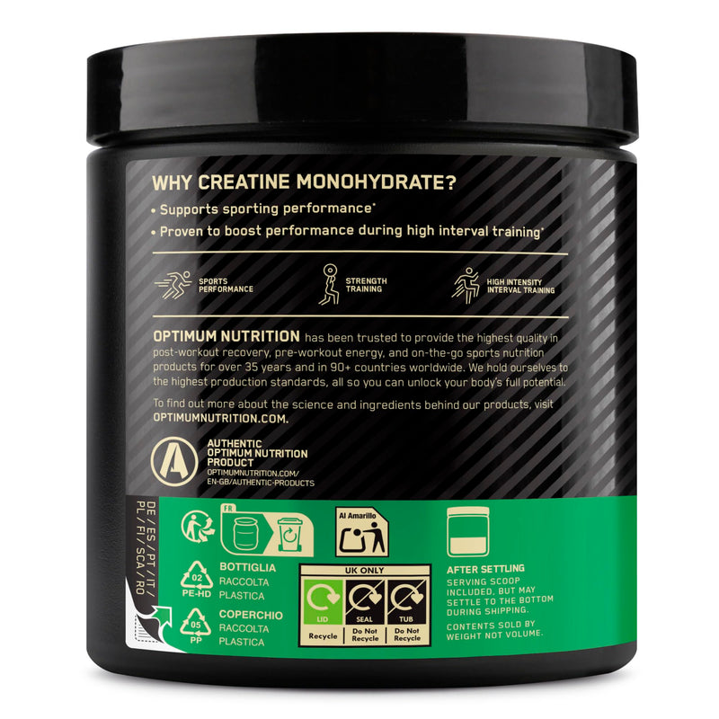 Optimum Nutrition Micronised Creatine Monohydrate Powder, Creatine, Fruit Punch, Supplement to Improve Strength and Muscle Performance, Pre and Post Workout, 247.5 g, 55 Servings 247.5g