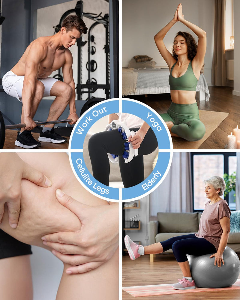 [Australia] - ONUEMP Cellulite Massage Tool, Lymphatic Drainage Cellulite Remover for Legs, Muscle Roller Fascia Massage - Body Sculpting, Lipedema Massagers, Celulitis Reduccion, Deep Tissue Pain Relief, Blue 
