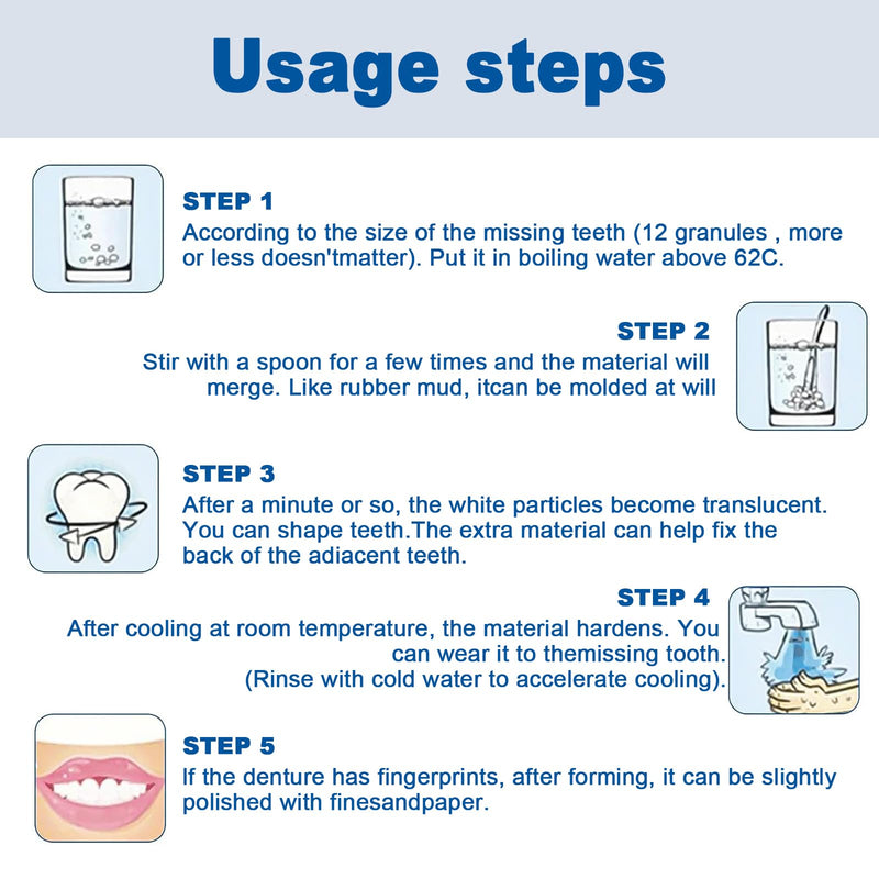 [Australia] - Tooth repair set, make your own dentures, tooth repair set, polymorphic teeth, dentures, temporary teeth, dentures for clipping on, artificial teeth, fake teeth, dental filling 