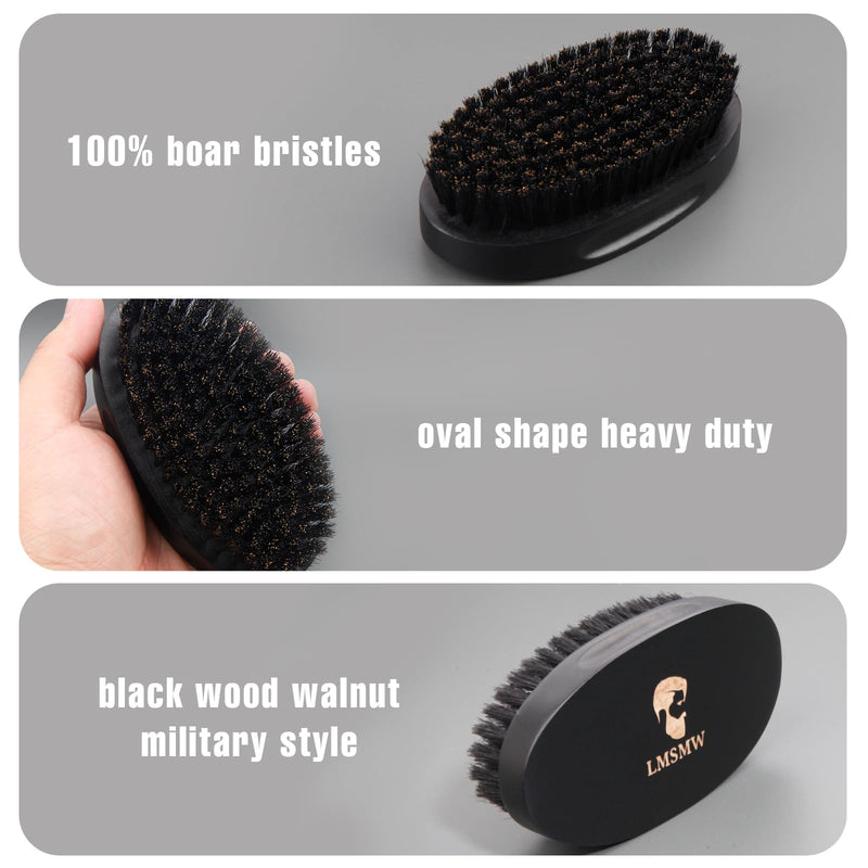 [Australia] - Black Beard Brush for Men - Natural Boar Bristles, Compact Size for All Beard Shapes & Travel, Ideal for Daily Beard Care 