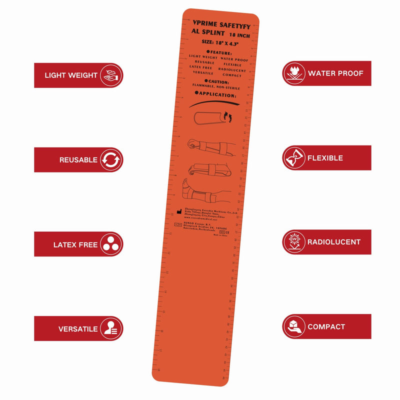 [Australia] - First Aid Splint 36" X 4.3" Orange -Waterproof First Aid Medical Tactical Field Splint For Bone Fracture Treatment (4, Splint Bundle) 