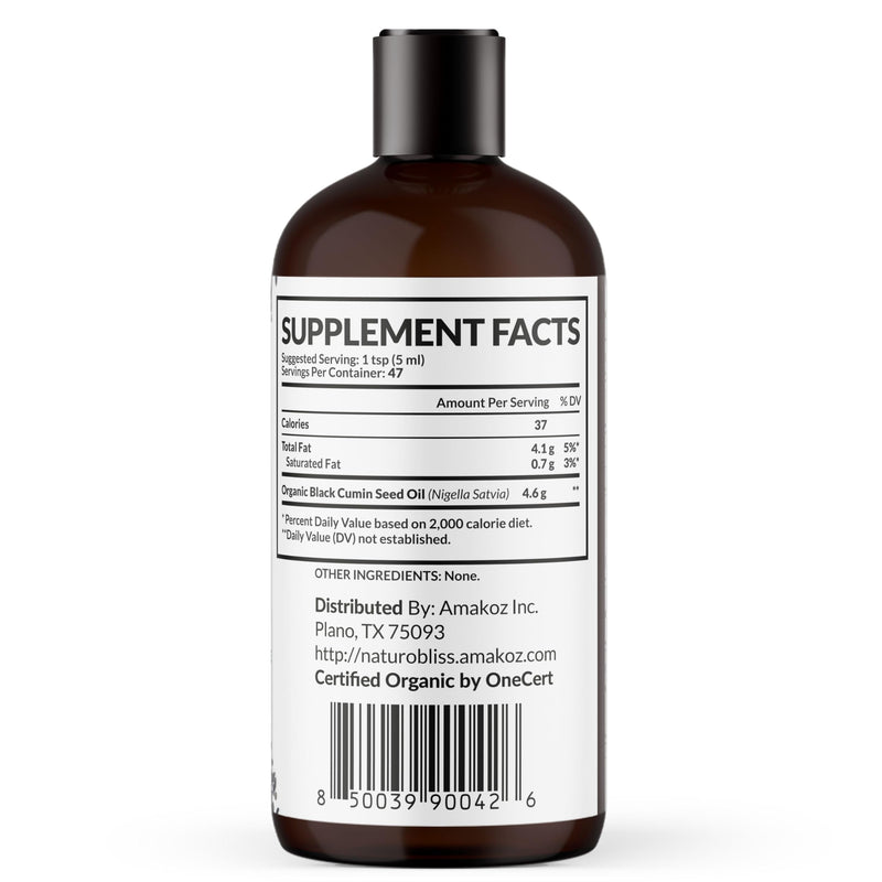 [Australia] - NaturoBliss Organic Black Seed Oil 100 Virgin Cold Pressed Omega 3 6 9 Super Antioxidant for Immune Support, Joints, Mobility, Digestion, Hair Skin Vegan, Gluten-Free, Non-GMO USDA Certified 8oz 