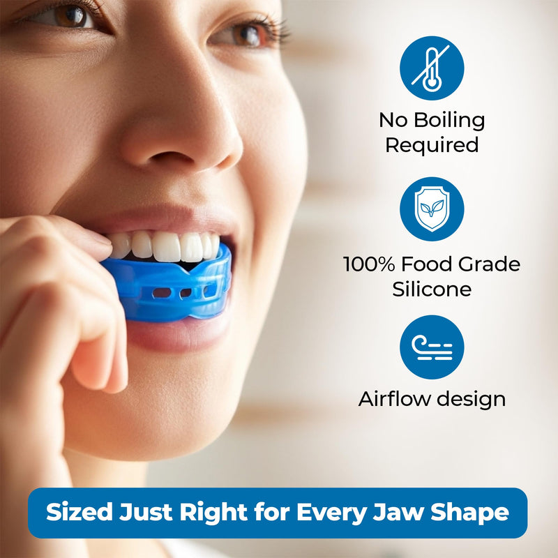 Reviv Mouth Guard for Grinding Teeth at Night | Food-Grade Silicone Night Guard | Bite Guard for Teeth Clenching Nighttime Protection During Sleep for Men & Women as Anti Jaw Clenching (Large Adults) Large (Adults)
