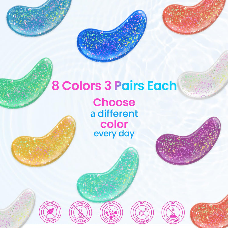 [Australia] - Under Eye Patches (24 Pairs) - Upgrade Eye Gel Pads for Wrinkles, Puffy Eyes, Dark Circles, Eye Bags, Natural Collagen Eye Gels Pads, Under Eye Mask Patches for Refreshing, Revitalizing 24 Count (Pack of 1) Pink 