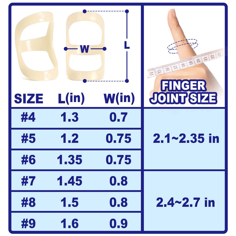 [Australia] - 10Pcs Oval Finger Splints & Sleeves Kit, 6 Graduated Trigger Finger Splint & 4 Finger Sleeves for Trigger/Mallet/Arthritis/Straightening, Finger Brace Support for Thumb/Middle/Ring/Index/Pinky(Size 4,5,6,7,8,9) Size 4,5,6,7,8,9 (with Sleeves) 