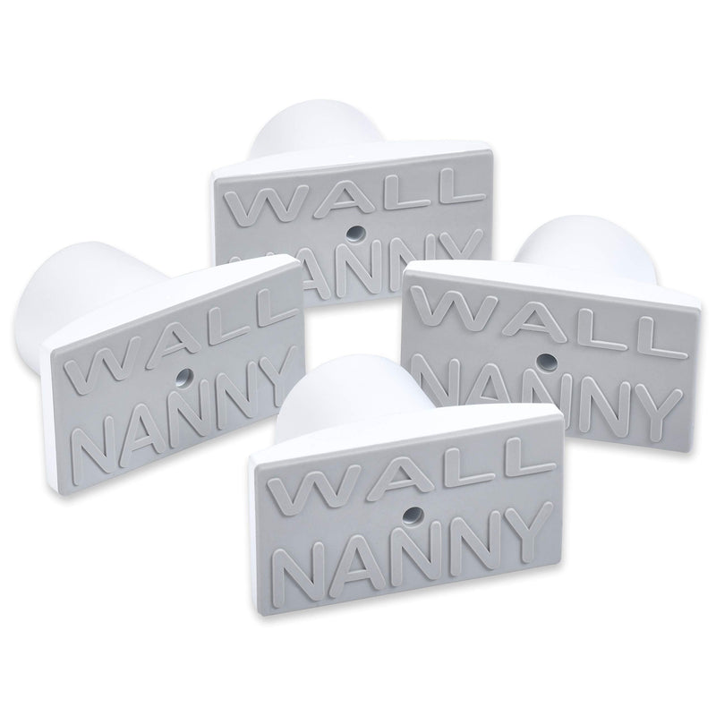 [Australia] - Wall Nanny Extender - 4 Inch Baby Gate Extension Guard (Made in USA) Extends Pressure Mounted Gates - Protects Walls, Stabilizes Gate, for Child, Pet Gate & Dog Gate, Protector Works on Stairs, 4 Pack White 