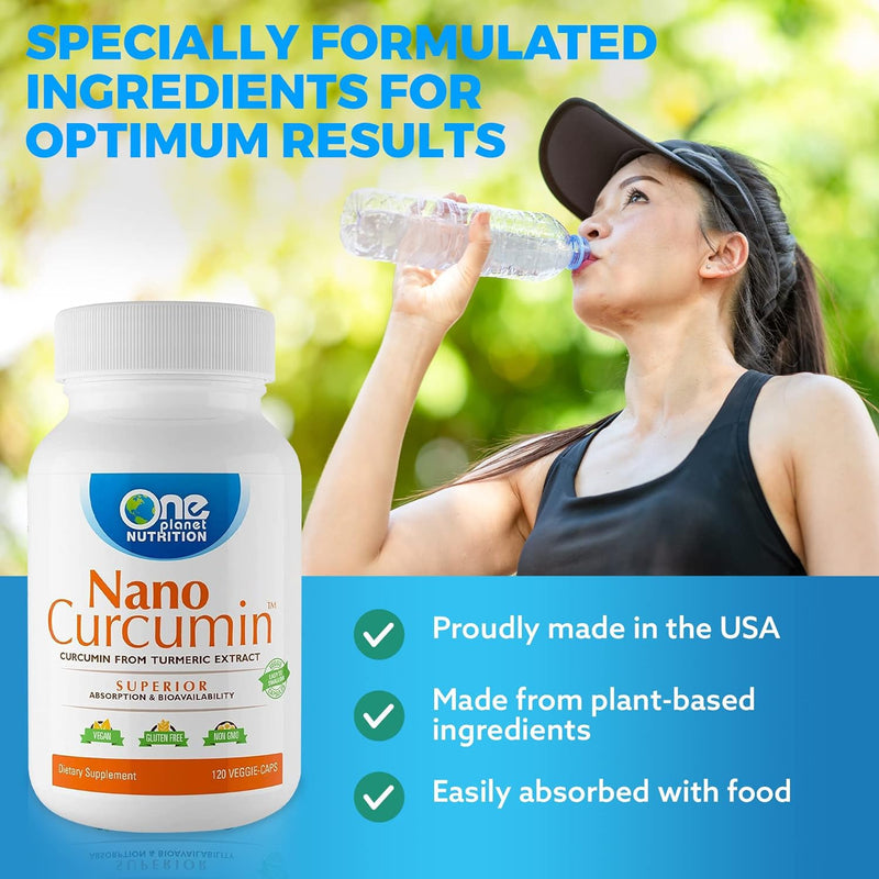 [Australia] - Nano Curcumin 500mg — Turmeric Curcumin Gluten Free Water Soluble Supplements for Better Absorption, Turmeric Capsules, Non-GMO - 120 Veggie Capsules 