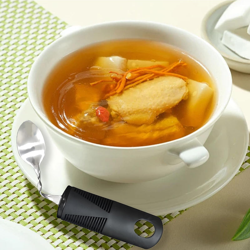 4PCS Bendable Cutlery for Disabled Hands, Disability Aids Weighted Bendable Cutlery, Anti-Shake Easy Grip Adaptive Cutlery with Knife Fork Spoon for Parkinson Elderly Disabled Arthritis