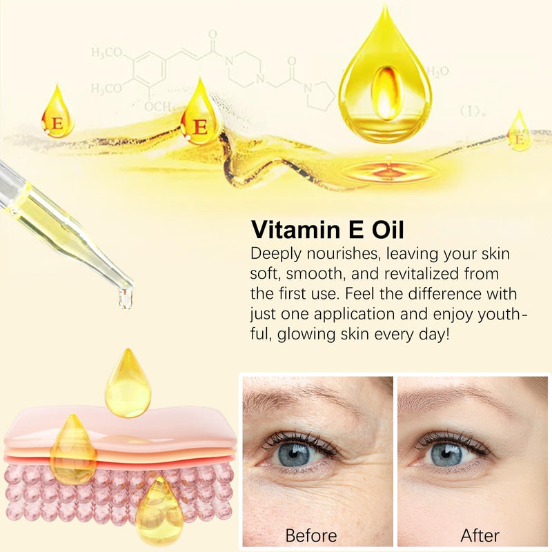 Vitamin E Oil 2 Fl Oz - Vitamin E Oil for Skin, Face, Hair, Body - Natural Antioxidant for Dryness, Wrinkles, Scars & Stretch Marks, Moisturizing and Firming Skin 2 Fl Oz (Pack of 1)
