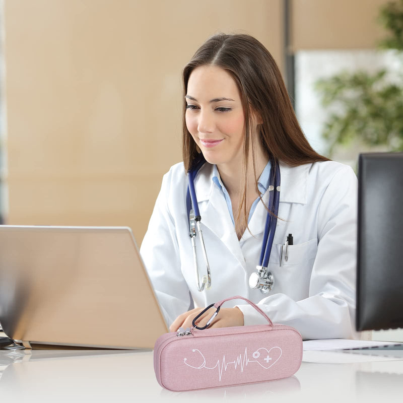 [Australia] - Stethoscope Case for 3M Littmann Classic III, Lightweight II S.E, Cardiology IV Diagnostic, MDF Acoustica Deluxe Stethoscopes, Extra Room for LED Penlight Scissors and Nurse Accessories, Pink 