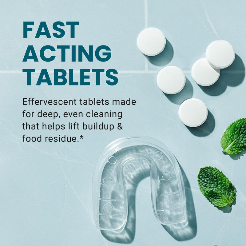 Overnight + Whitening Retainer Cleaner Tablets, Mint, 4 Month Supply by M3 | Compatible with Retainer Cleaner Machine & Ultrasonic Retainer Cleaner, Helps Remove Tough Stains, Buildup, Odors & Plaque Overnight Whitening (120 Count)