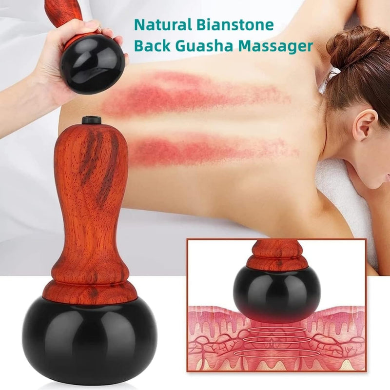[Australia] - Hot Stones for Massage, Electric Body Massager with Temperature Control, Natural Bian Stone Gua Sha Scraping Massager for Home SPA Relaxation Treatment Pain Relief A 