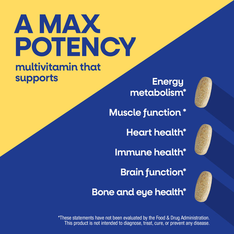Nature's Way Alive! Men’s Max3 Potency Daily Multivitamin, 90 Tablets | High Potency Multivitamin for Men with B-Vitamins for Cellular Energy*, Supports Heart, Muscle and Eye Health* 90 Count (Pack of 1)