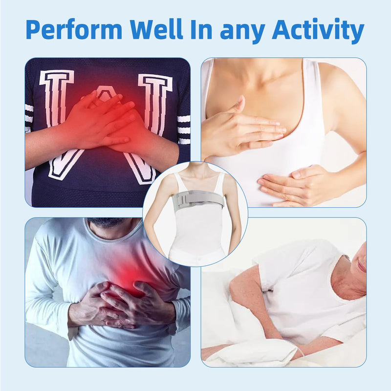 Rib Brace for Women,Breathable Men Rib Compression Wrap for Cracked Ribs and Broken Rib,Chest Binder and Rib Protector (Medium) Medium