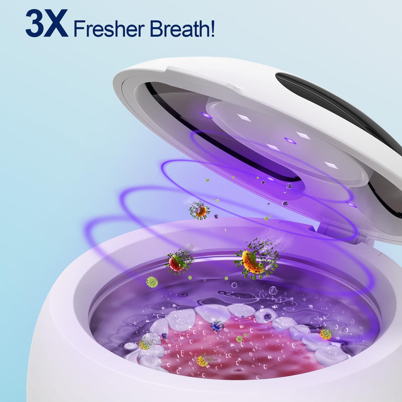 [Australia] - 2025 Ultrasonic Retainer Cleaner Machine ‚Äì 45kHz Retainer Cleaner for Night Guards, Mouth Guards, Dentures ‚Äì 24W Dental Ultrasonic Cleaner with 4 Modes, 200ML ‚Äì Great Gift for Braces Users White 