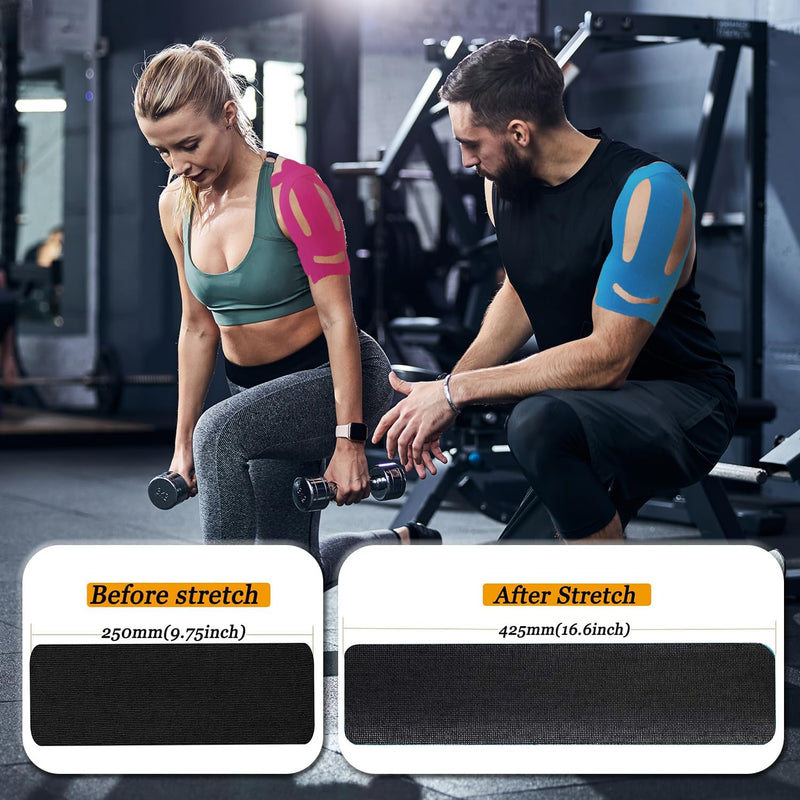 Kinesiology Tape for Shoulder Precut, 12 PCS Shoulder Tape for Pain Relief, Original Cotton Waterproof & Breathable, Enhance Elastic Sports Tape for Pain Support and Muscle Sports(Flesh) Flesh-12pc