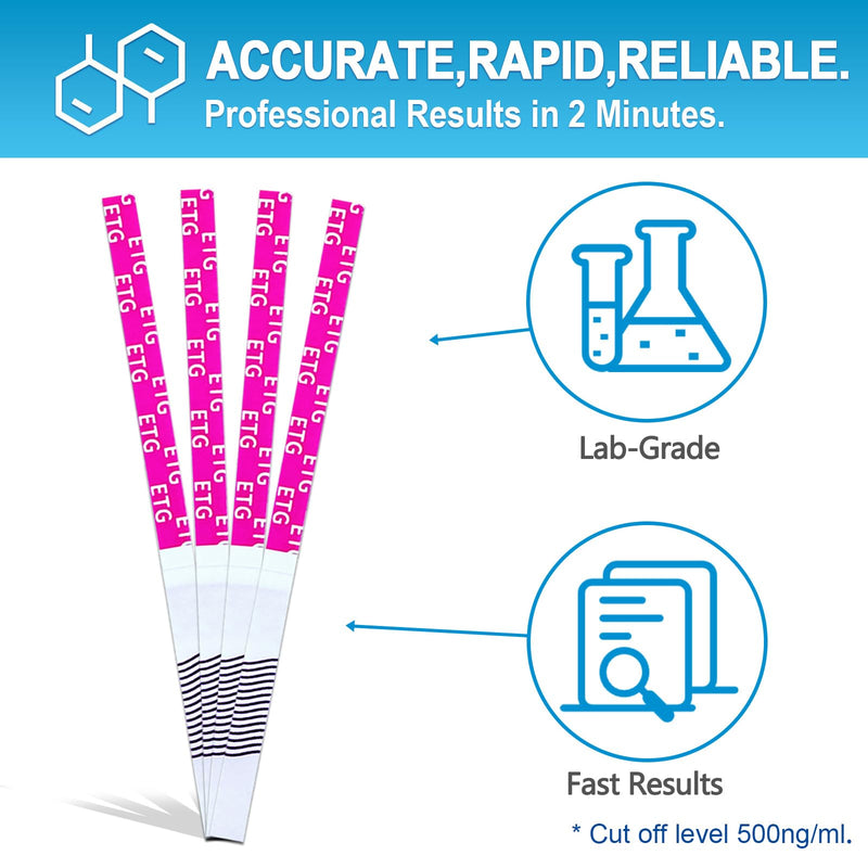 ETG Alcohol Urine Strips, High Sensitivity | Rapid 2-Minute Results for Home/Workplace/Rehab Testing | 24-80 Hour Detection Window [8 Pack] Purple