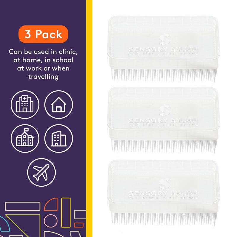 [Australia] - Special Supplies Sensory Brush Therapressure Therapy Brush for Occupational and Sensory Brushing, Stimulating and Calming Tools for Kids and Adults, Soft Flexible Bristles, Latex Free (3 pack) 3 pack 