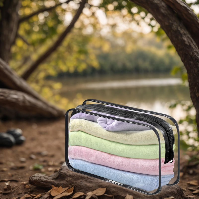 36 Pieces Clear Makeup Bags Bulk with Zipper, Transparent Portable Toiletry Bags Waterproof Plastic Organizer Cases Travel Cosmetic Pouches for Bathroom and Women and Men Vacation