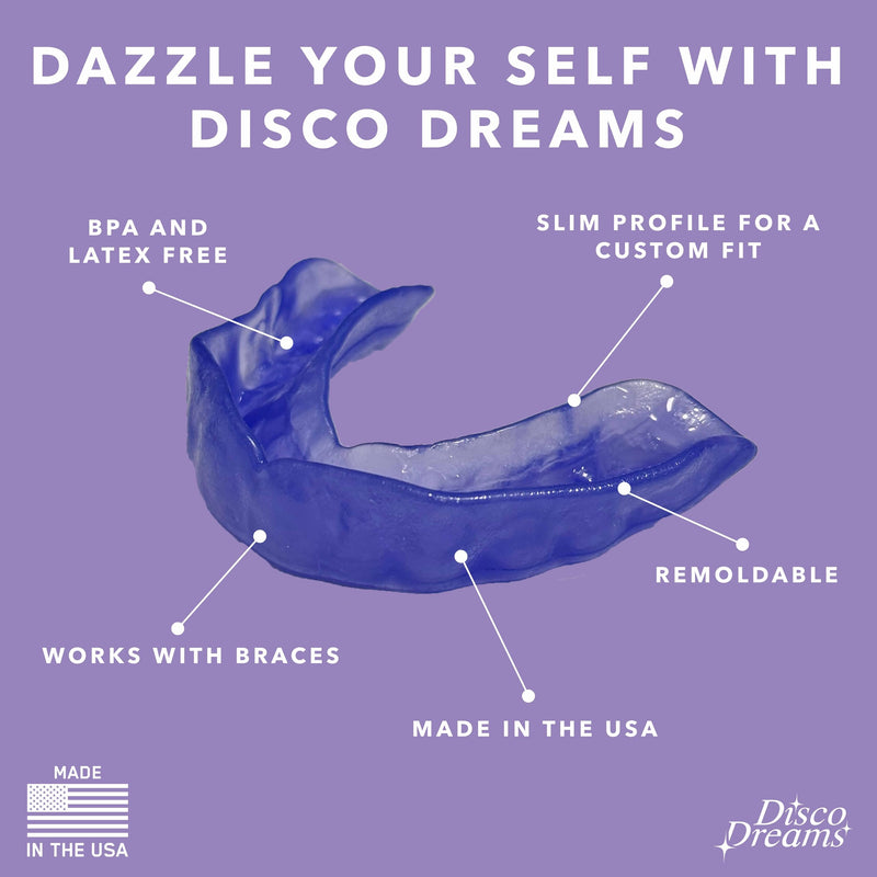 [Australia] - Disco Dreams 2 Pack Customizable Night Guard - Nighttime Relief from Teeth Grinding, at Home Fitting Experience for Nighttime Teeth Grinding & Clenching (Adult, Purple) 