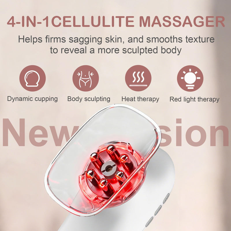 Body Sculpting Machine, 4 in 1 Cellulite Remover for Legs, Adjustable Cellulite Massage Tool, Home Use Cupping Therapy Tool for Belly, Waist, Arms, Legs and Face (Beige) Beige
