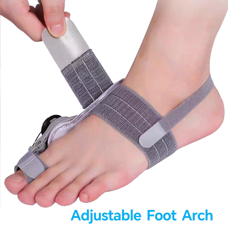 [Australia] - Bunion Corrector for Men and Women Big Toe, Adjustable Splint for Hallux Valgus Correction with Anti-slip Heel Strap and Detachable Silicone Pad, Toe Separators Pack(Gray) Gray 
