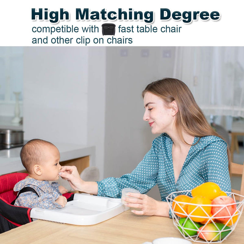 [Australia] - Fast Dining Tray, Indispensable Accessory for Hook on High Chair- Make Meal Easy for Child, Removable Dining Tray - Easy to Carry and Install, Non Slip/Space Saver/Reusable, White 
