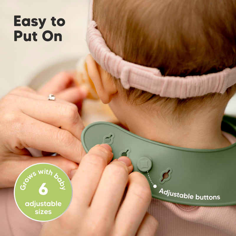 [Australia] - KeaBabies 2-Pack Silicone Bibs For Babies, Silicone Baby Bibs for Eating, Food-Grade Pure Silicone Bib, Toddler Bibs, Waterproof Bibs, Feeding Bibs, Silicon Bibs for Toddlers, Boys, Girls (Slate) Slate 