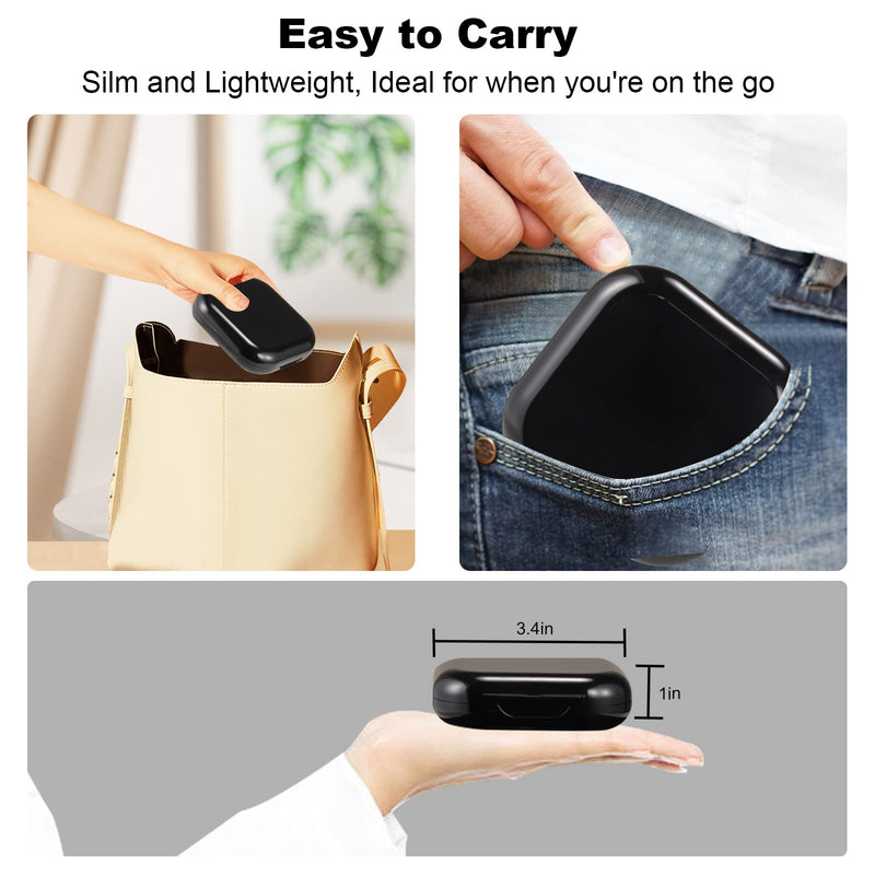 Retainer Case, Slim Aligner Case with Mirror, Compatible with Invisalign, Night Guard and Mouth Guard, Premium Retainer Case, With Aligner Remover Tool, Chew & Brush, Black Square: Black