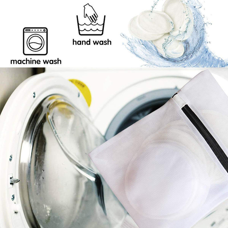 [Australia] - PINOWU Reusable Nursing Pads (10 Pack) for Breastfeeding Moms - 4.7 inch Washable Breastfeeding Nipple Pad for Maternity with Laundry Bag White 
