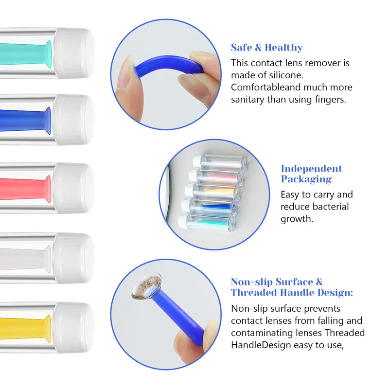 [Australia] - Contact Lens Insertion Aid Pack of 10 Contact Lens Suckers Simple Silicone for Hard and Soft Lenses Contact Lens Sucker Soft Lenses Contact Lens Sucker Hard Lenses with Bottle 