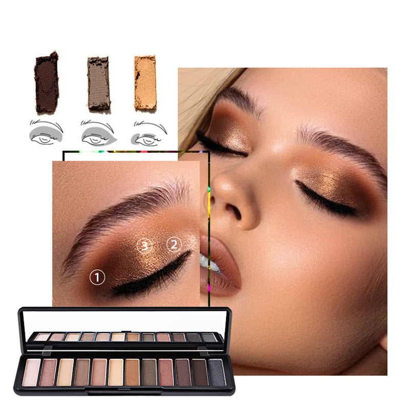 [Australia] - Makeup Kit For Women Full Kit, Naked Shimmer Eyeshadow Palette, Waterproof Black Eyeliner & Mascara, Makeup Tools Set, Lipstick, Premium Synthetic Foundation Powder for Medium to Dark Skin #pop004 