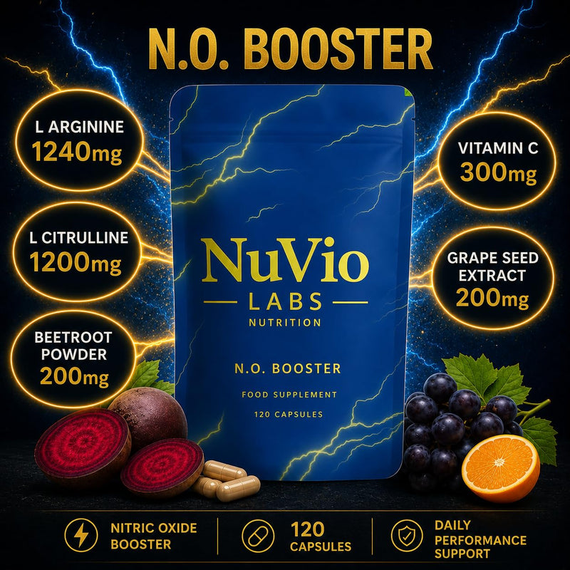 Nitric Oxide Supplement for Men - High Strength 3140mg Science Backed L-Arginine/L-Citrulline - Nitric Oxide Booster for Support of Blood Flow, Male Health, Energy & Gym Pump | Nuvio Labs Nutrition